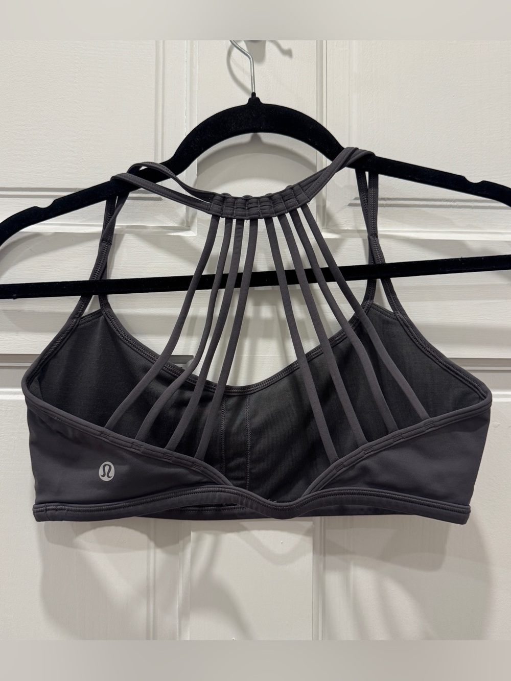 Lululemon Free To Be Wild Bra Graphite Grey 8 Strappy Yoga Pilates Y2K Active